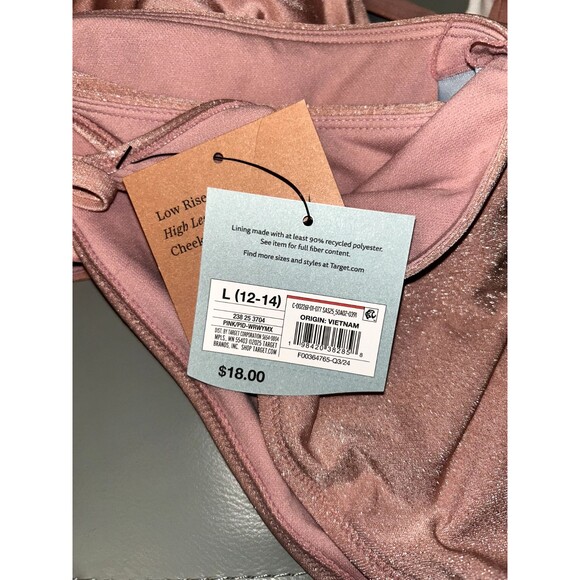 Shade & Shore Pink Shimmer Bikini Set - New with Tags - Picture 2 of 3